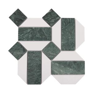 Pingpong Green & White Hexagon Marble