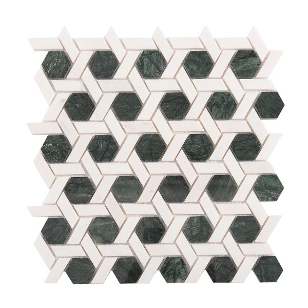 Green\Gray  & White Lattice Marble