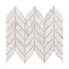 White Carrara Waterjet Leaf Marble