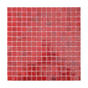 Red Square Glass Mosaic Bathroom Wall Tile