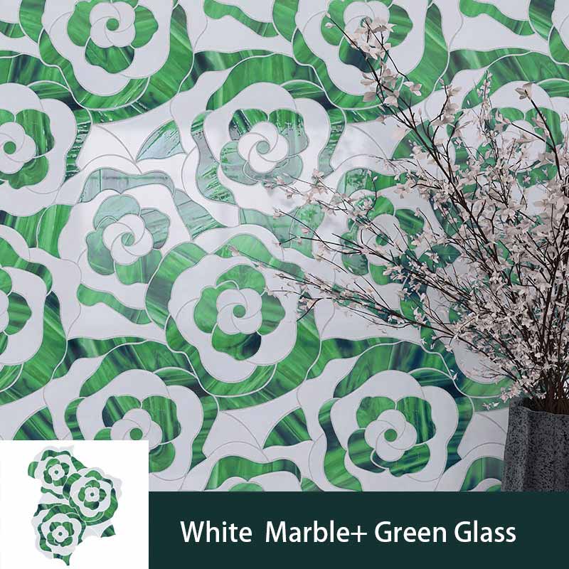 Rose - Shaped Mosaic Marble