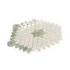 Santorini Green & White Petals Marble Mosaic Tile