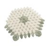 Santorini Green & White Petals Marble Mosaic Tile