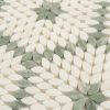Santorini Green & White Petals Marble Mosaic Tile