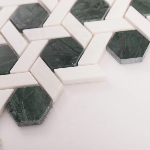 Green\Gray  & White Lattice Marble