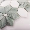 Green and White Floral Marble