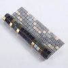 Metal and Natural Marble Pixel Mosaic Tiles
