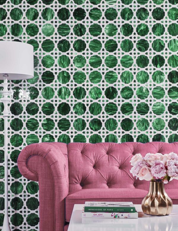 Artistic Geometric Glass Mosaic Tile