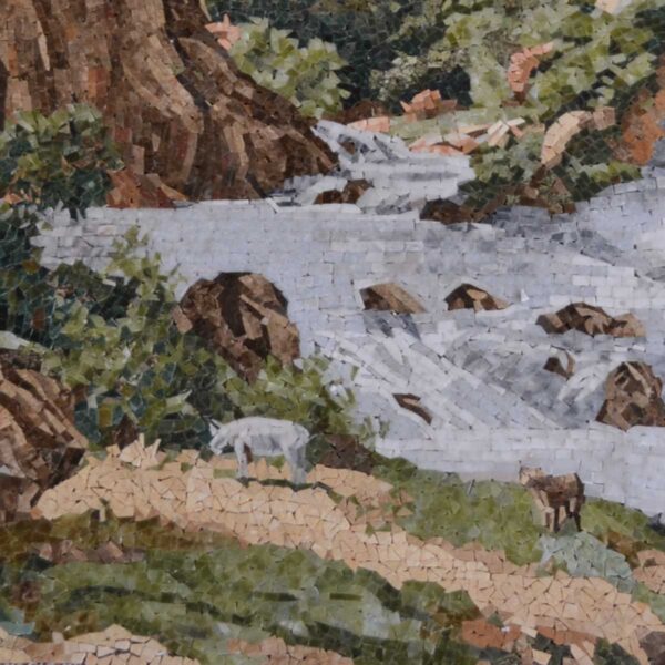 Exquisite Marble Mosaic Landscape Art