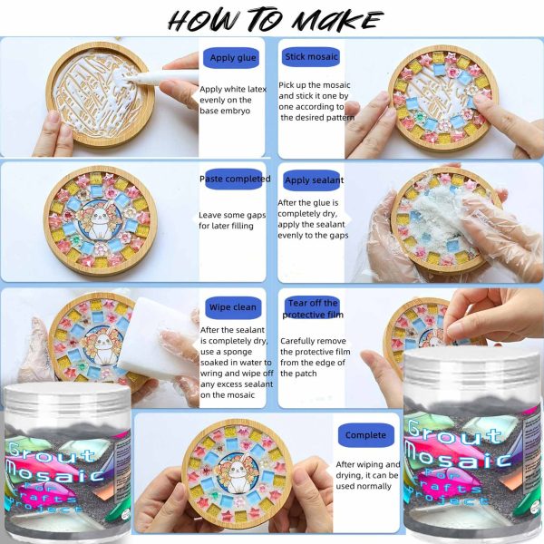 Mosaic Crystal Grout Polyester Material