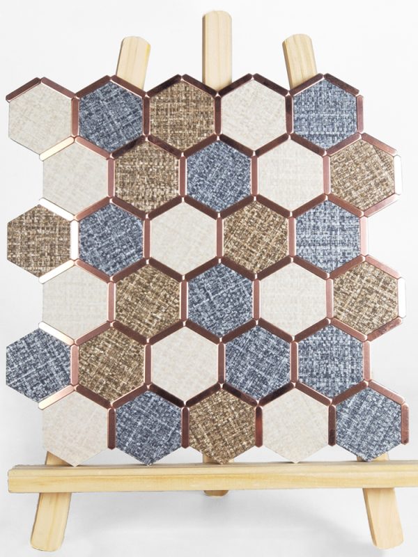 Phnom Penh Hexagon PVC Metal Mosaic Self - Adhesive