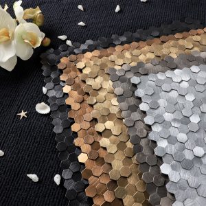High - Low Hexagonal Metal Mosaic Self - Adhesive