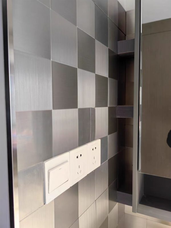 Nine Squares PVC Metal Mosaic Self - Adhesive