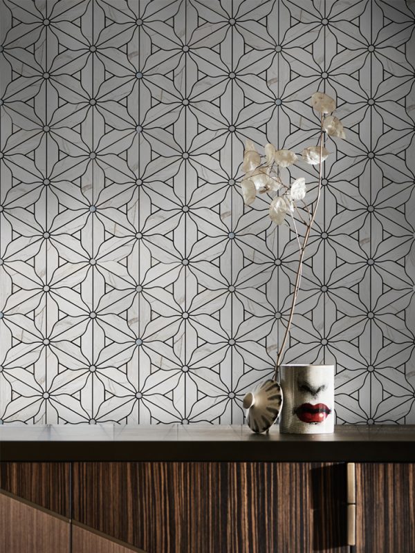 Snowflake PVC Metal Mosaic Self - Adhesive
