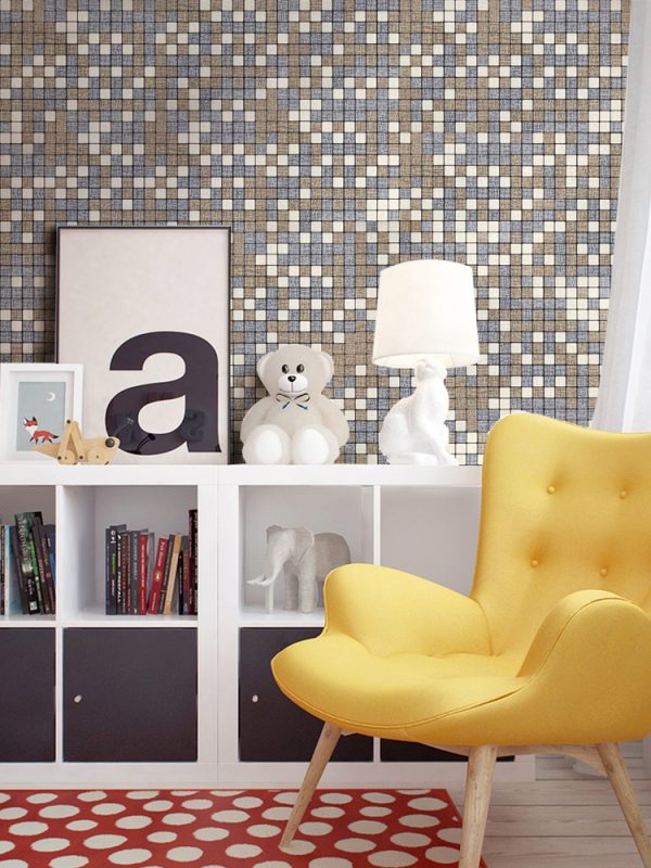 Rag pattern PVC Metal Mosaic Self - Adhesive