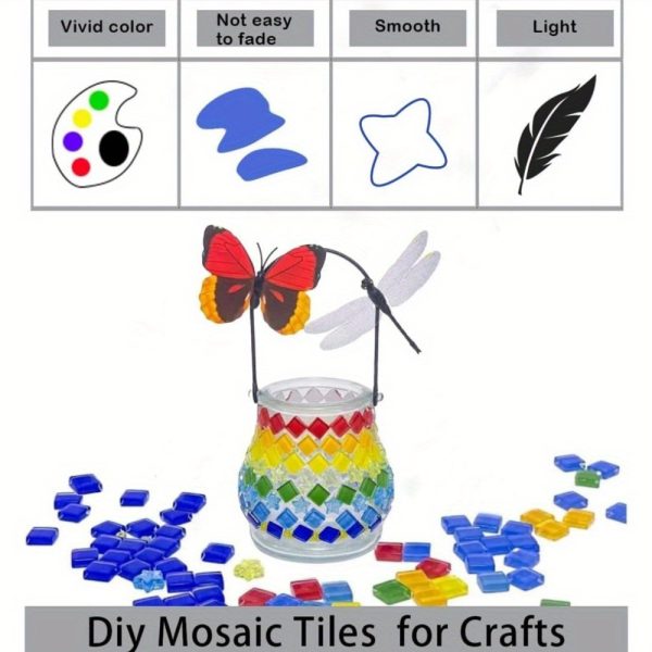 Bulk Stained Glass Mosaic Tiles-550pcs