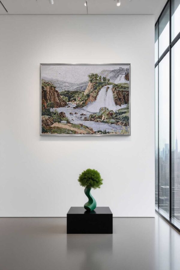 Exquisite Marble Mosaic Landscape Art