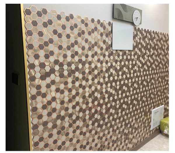 Phnom Penh Hexagon PVC Metal Mosaic Self - Adhesive
