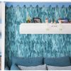 Glod/Blue Strip PVC Metal Mosaic Self - Adhesive