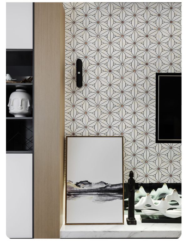 Snowflake PVC Metal Mosaic Self - Adhesive