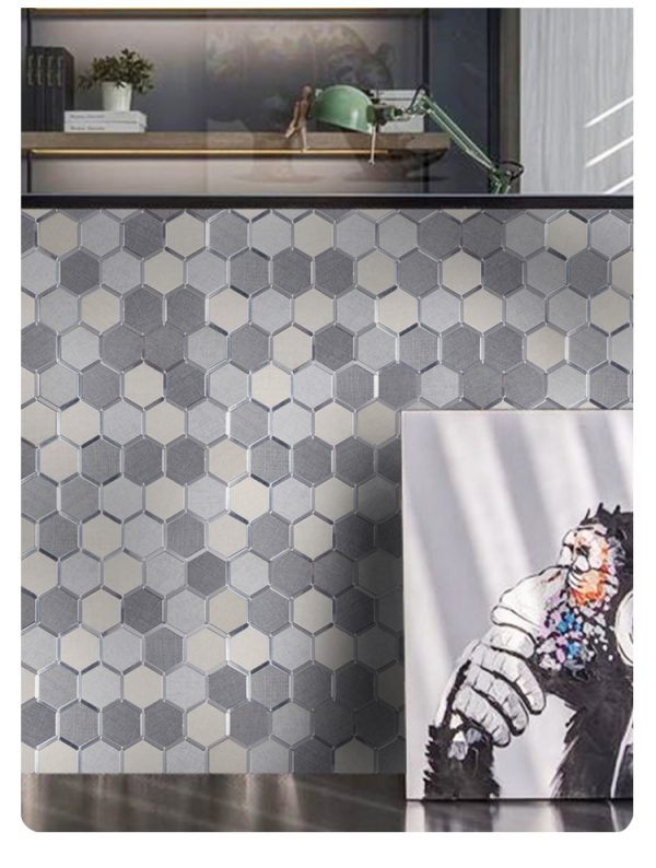 Phnom Penh Hexagon PVC Metal Mosaic Self - Adhesive