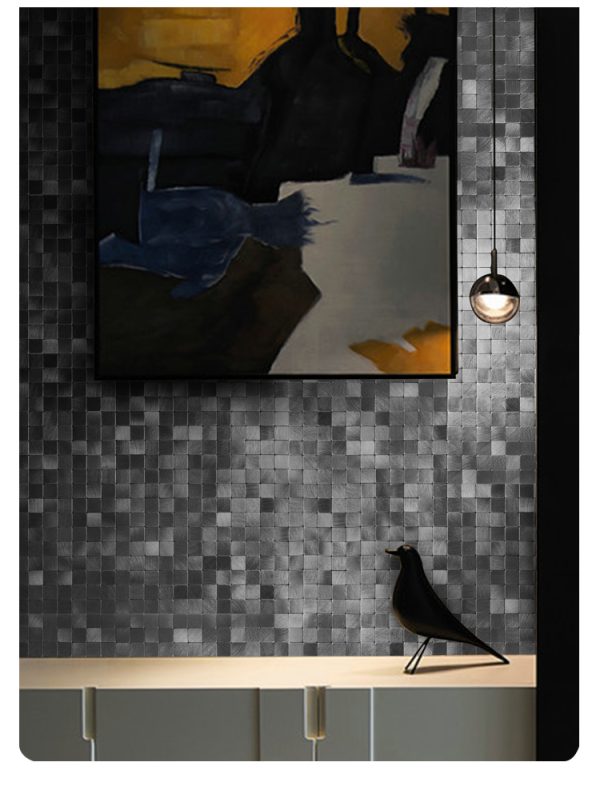 Mmall Square PVC Metal Mosaic Self - Adhesive