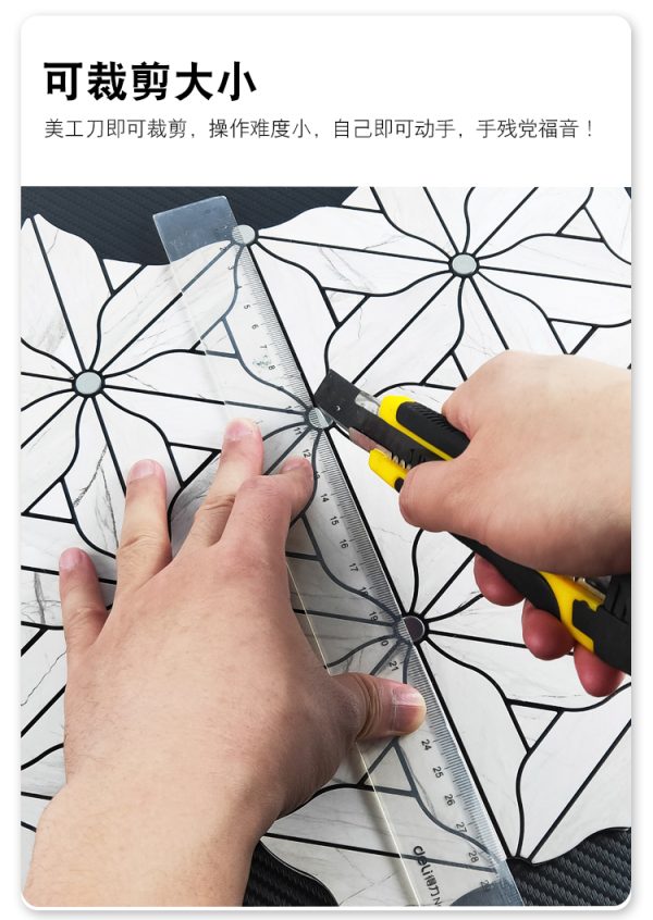 Snowflake PVC Metal Mosaic Self - Adhesive
