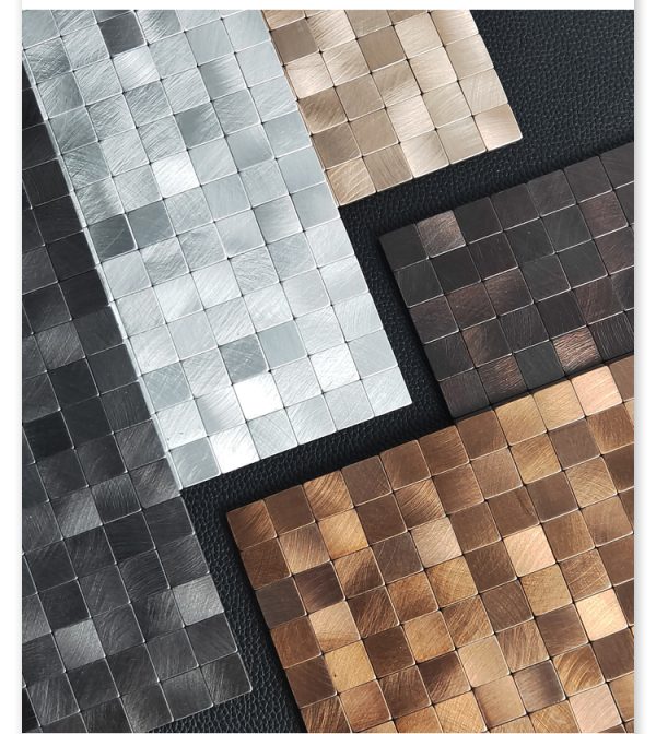 Mmall Square PVC Metal Mosaic Self - Adhesive