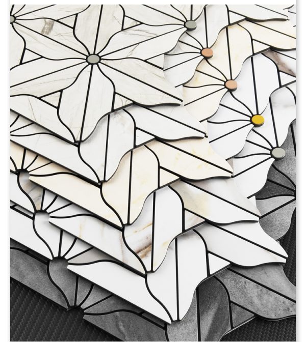 Snowflake PVC Metal Mosaic Self - Adhesive