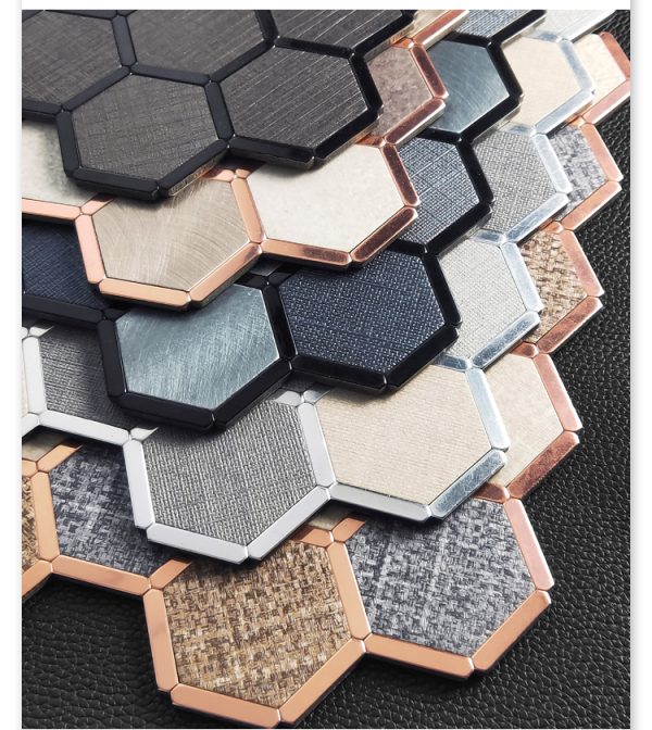Phnom Penh Hexagon PVC Metal Mosaic Self - Adhesive