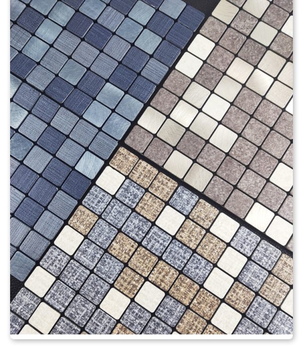 Rag pattern PVC Metal Mosaic Self - Adhesive