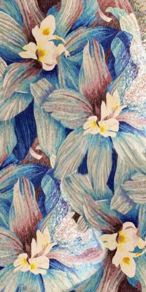 handmade_flower_001 Handmade Flower Mosaic Art #1 | Botanical Tile Wall Decor