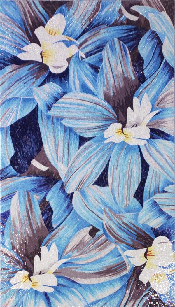 Handmade Flower Mosaic Art #2 | Botanical Tile Wall Decor