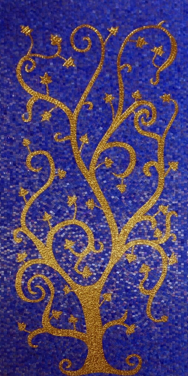 Handmade Flower Mosaic Art #3 | Botanical Tile Wall Decor