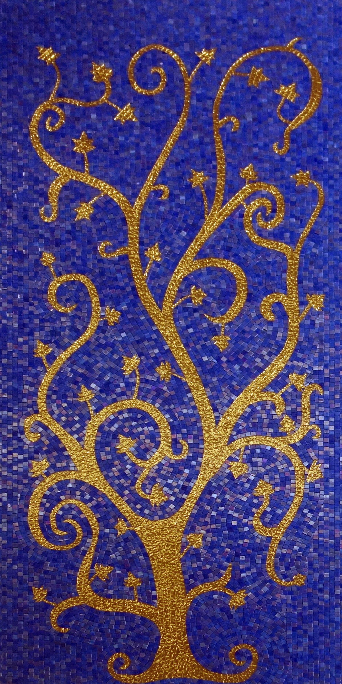 Handmade Flower Mosaic Art #3 | Botanical Tile Wall Decor