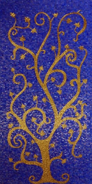 Handmade Flower Mosaic Art #3 | Botanical Tile Wall Decor