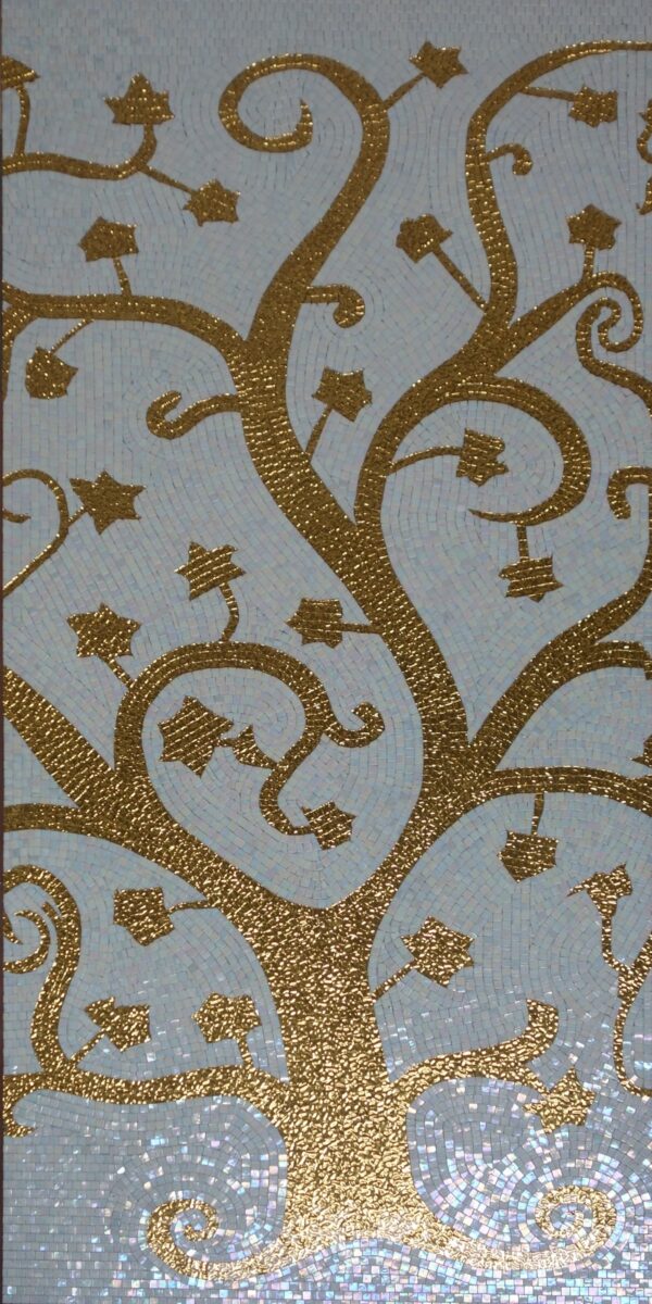 Handmade Flower Mosaic Art #4 | Botanical Tile Wall Decor