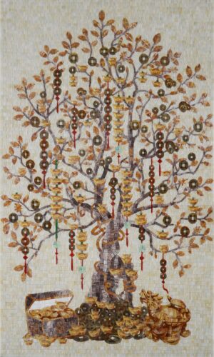 handmade_flower_007_bilitiles Handmade Flower Mosaic Art #7 | Botanical Tile Wall Decor