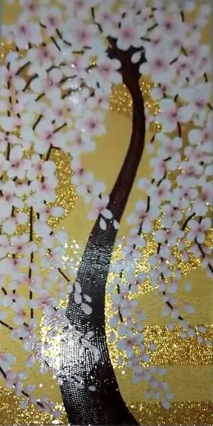 Handmade Flower Mosaic Art #8 | Botanical Tile Wall Decor