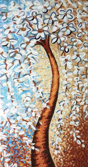 handmade_flower_010 Handmade Flower Mosaic Art #10 | Botanical Tile Wall Decor