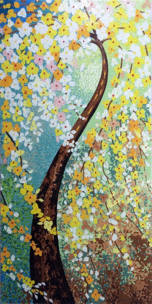 handmade_flower_014 Handmade Flower Mosaic Art #14 | Botanical Tile Wall Decor