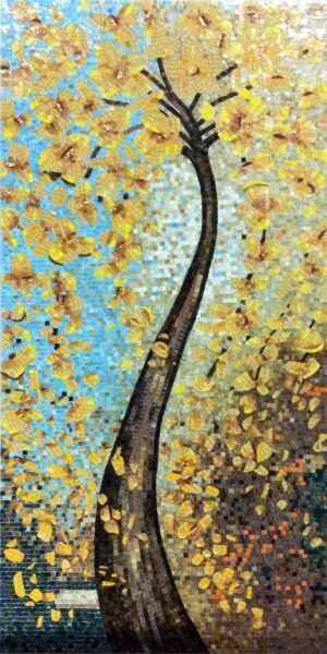 handmade_flower_015_bilitiles Handmade Flower Mosaic Art #15 | Botanical Tile Wall Decor