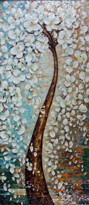 handmade_flower_016 Handmade Flower Mosaic Art #16 | Botanical Tile Wall Decor