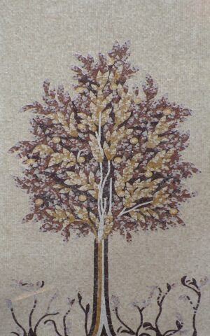 Handmade Flower Mosaic Art #18 | Botanical Tile Wall Decor