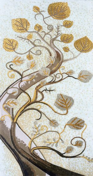 Handmade Flower Mosaic Art #19 | Botanical Tile Wall Decor