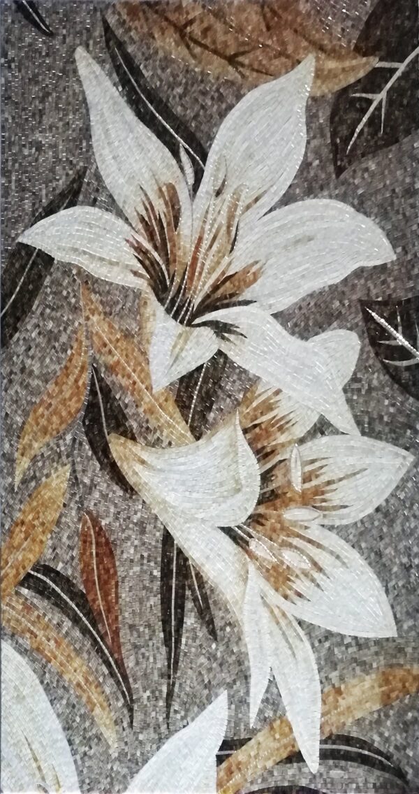 handmade_flower_023_bilitiles Handmade Flower Mosaic Art #23 | Botanical Tile Wall Decor