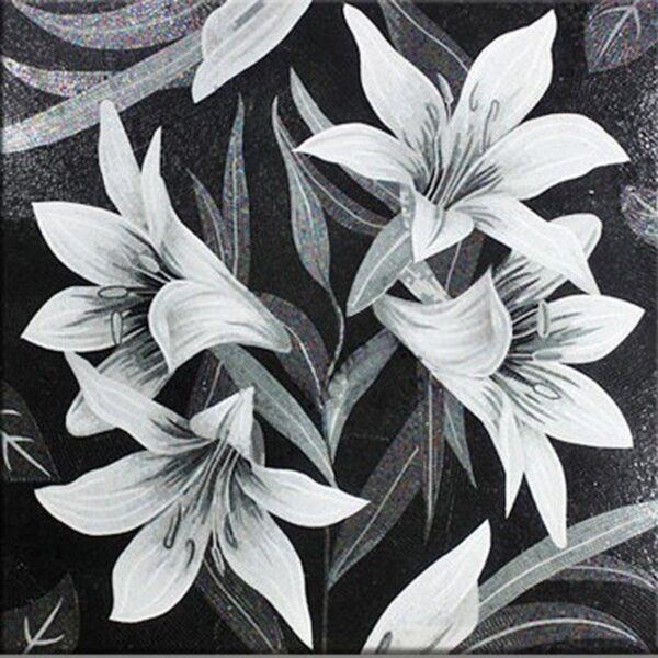 Handmade Flower Mosaic Art #26 | Botanical Tile Wall Decor