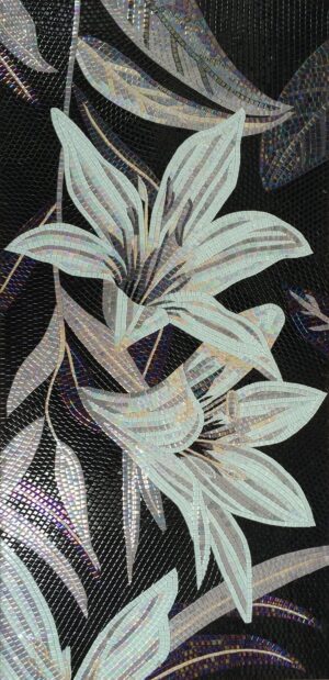 Handmade Flower Mosaic Art #31 | Botanical Tile Wall Decor