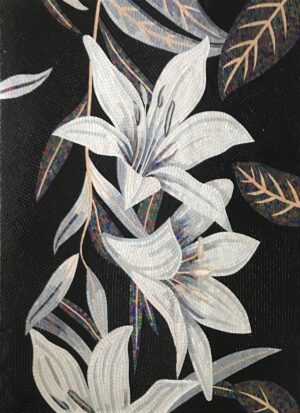 handmade_flower_036_bilitiles Handmade Flower Mosaic Art #36 | Botanical Tile Wall Decor