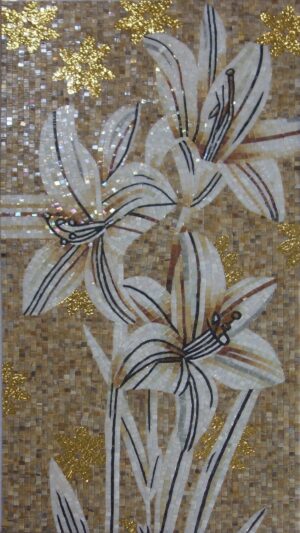handmade_flower_041_bilitiles Handmade Flower Mosaic Art #41 | Botanical Tile Wall Decor